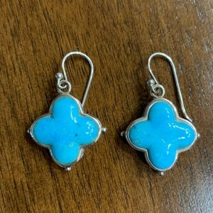 Barse Clover Turquoise Sterling Sliver Earrings